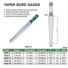 INSIZE Measuring Equipment Insize Taper Bore Gauge 30-45mm Range Series 4852-30