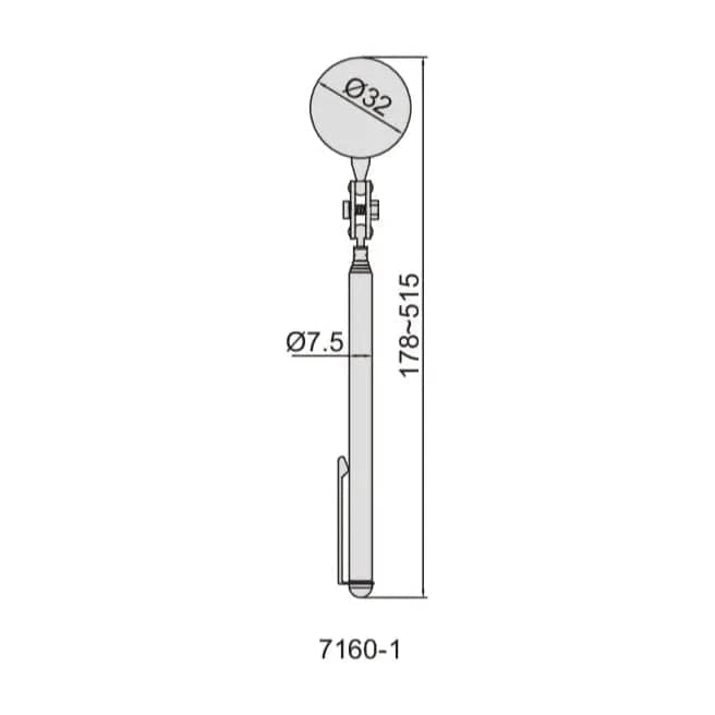 INSIZE MEASURING EQUIPMENT Insize Telescoping Inspection Mirror Ø32mm Series 7160-1