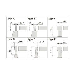 INSIZE Measuring Equipment Insize Type B Cylindrical Anvil Tube Micrometer 0-25mm Range Series 3261-25BA