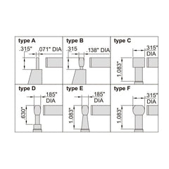 INSIZE Measuring Equipment Insize Type F Cylindrical Anvil Micrometer 0-1" Range Series 3261-1F