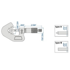 INSIZE Measuring Equipment Insize V Shape Anvil Micrometer 0.2-1" Range Series 3290-105