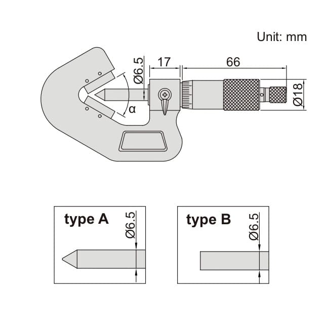 INSIZE Measuring Equipment Insize V Shape Anvil Micrometer 1-15mm Range Series 3290-153A