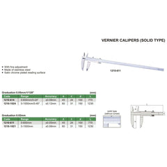 INSIZE Measuring Equipment Insize Vernier Caliper 0-600mm Range Series 1210-611