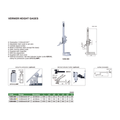 INSIZE Measuring Equipment Insize Vernier Height Gauge 0-450mm / 0-18" Range Series 1250-450