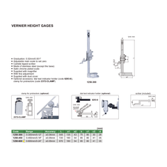 INSIZE Measuring Equipment Insize Vernier Height Gauge 0-600mm / 0-24" Range Series 1250-600