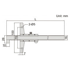 INSIZE Measuring Equipment Insize Vernier Hook Depth Gauge 0-200mm Range Series 1248-200