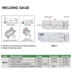 INSIZE Measuring Equipment Insize Welding Gauge Series 4834-1