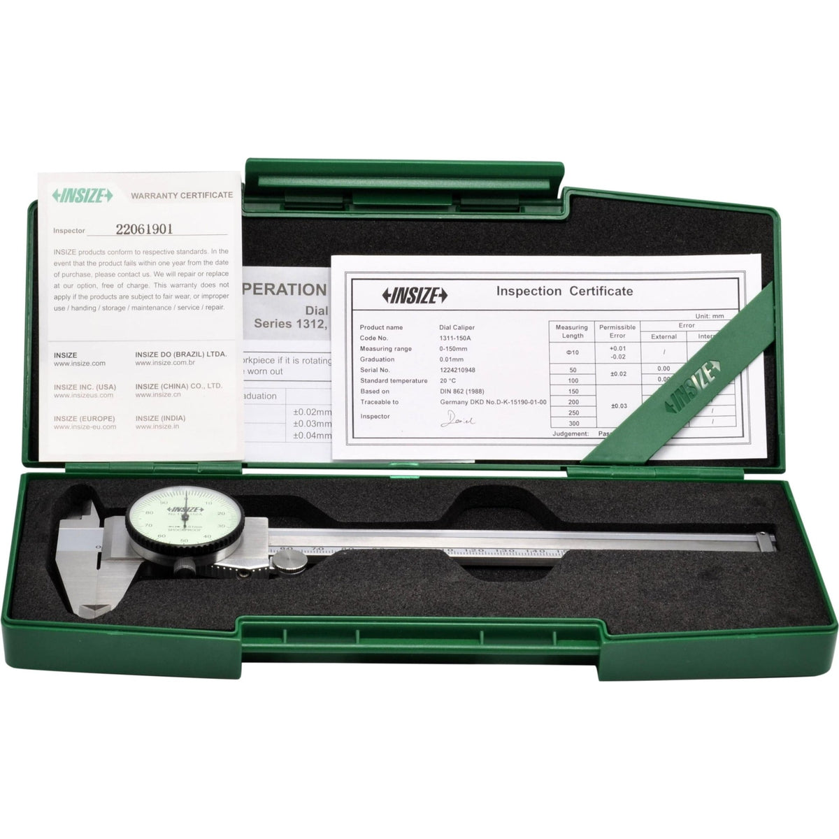 INSIZE Metric Dial Caliper 0-150mm Range Series 1311-150A - Twin Eagle Imports