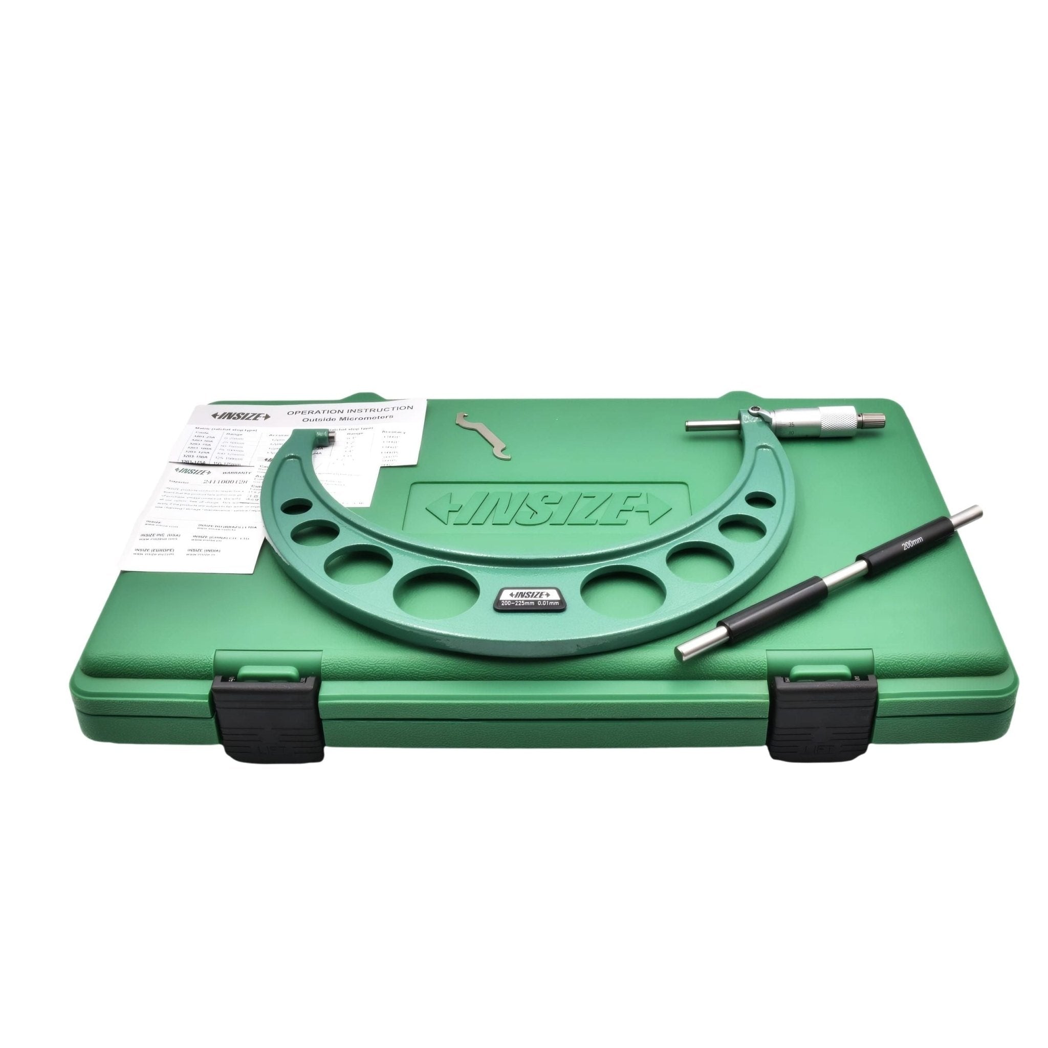Insize Metric Outside Micrometer 200-225mm Range Series 3203-225A - Twin Eagle Imports
