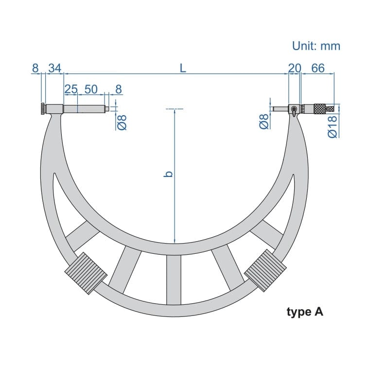 Insize Metric Outside Micrometer 300-400mm Range Series 3205-400 - Twin Eagle Imports
