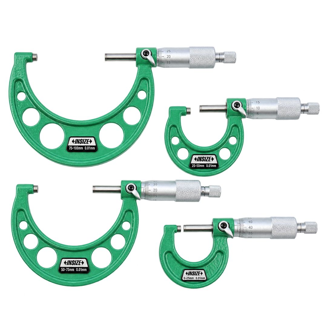 Insize Metric Outside Micrometer Set 0-300mm Range Series 3203-3012A - Twin Eagle Imports