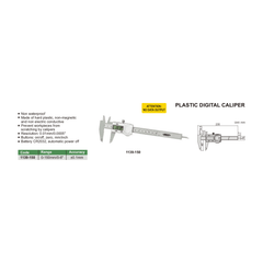 Insize Plastic Digital Caliper 0-150mm/0-6" Range Series 1139-150 - Twin Eagle Imports