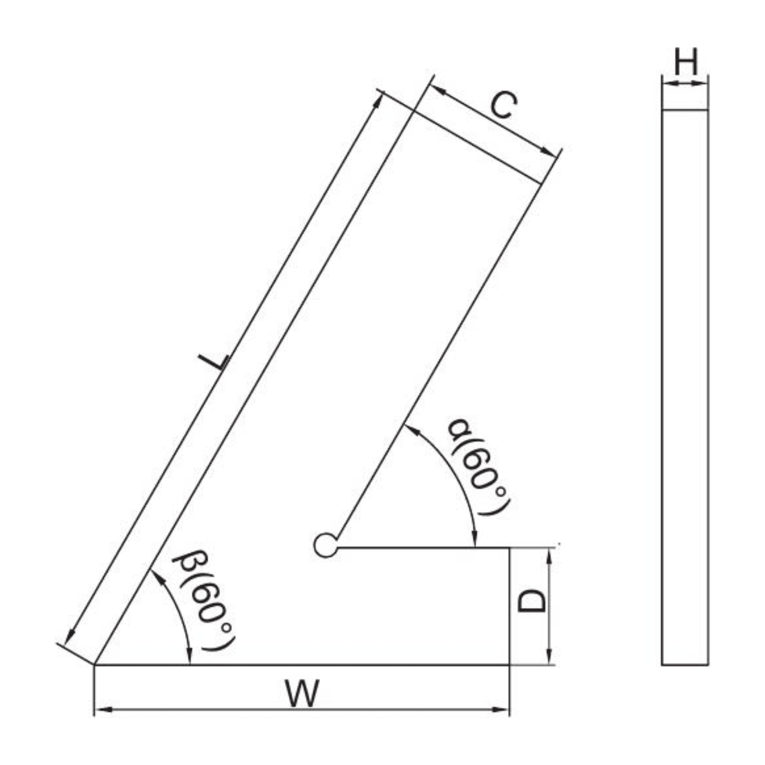 Insize Range 60° Square 100 X 70mm Series 4760-1100 - Twin Eagle Imports