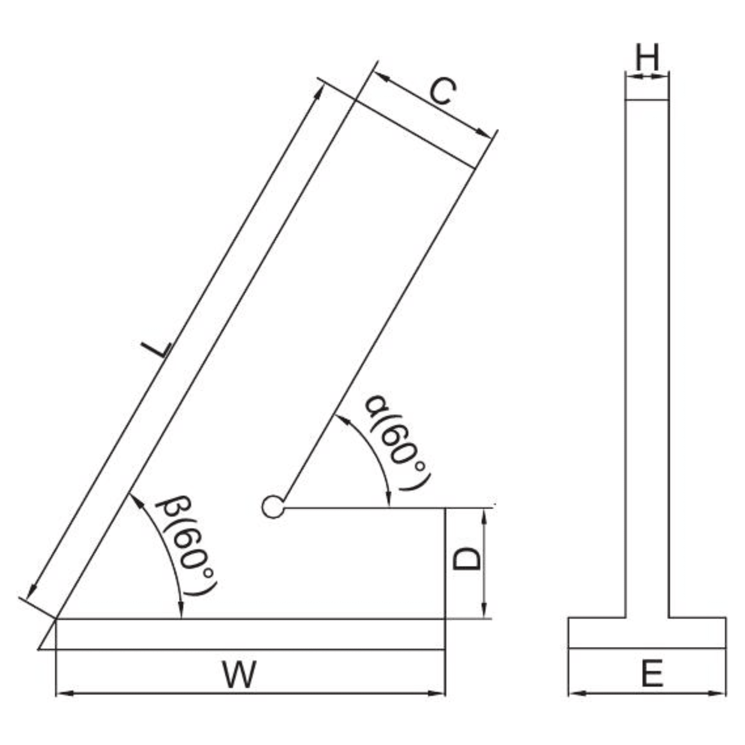 Insize Range 60° Square 100x70mm Series 4762-100 - Twin Eagle Imports