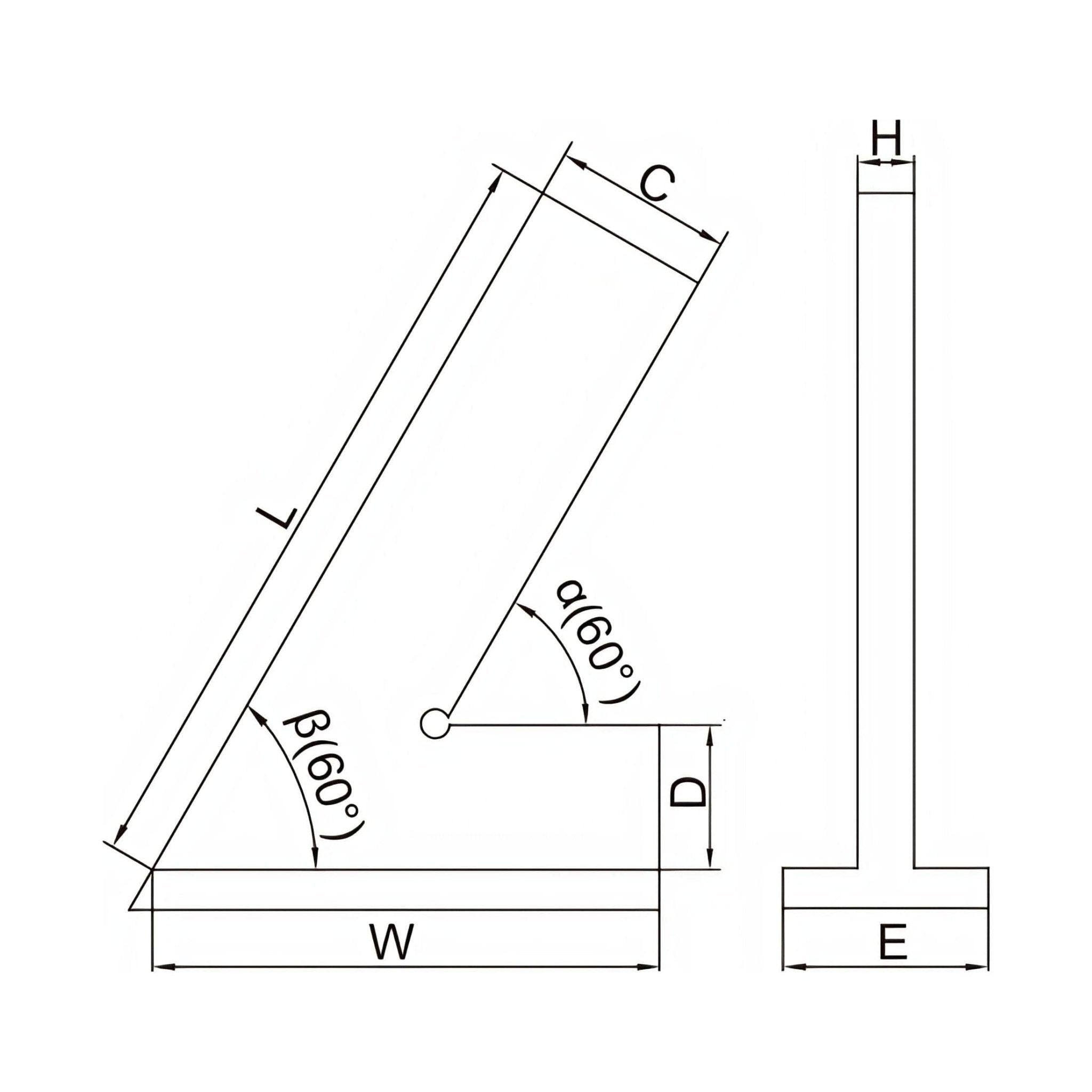 Insize Range 60° Square 120x80mm Series 4762-120 - Twin Eagle Imports