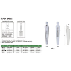 Insize Taper Gauge 30-45mm Range Series 4833-3 - Twin Eagle Imports