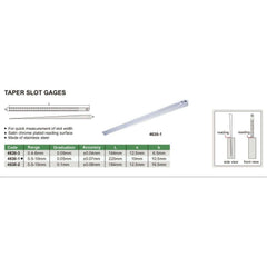 Insize Taper Slot Gauge 0.5-10mm Range Series 4630-1 - Twin Eagle Imports