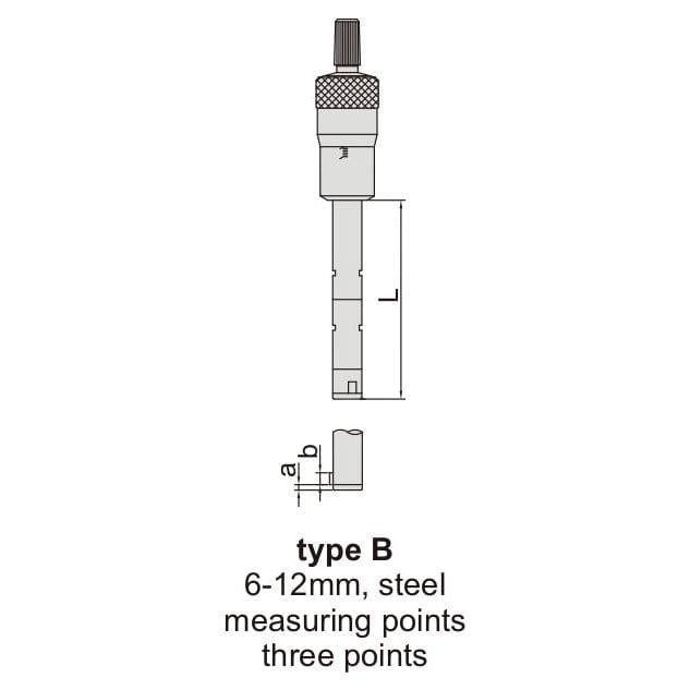 Insize Three Point Internal Micrometer 10-12mm Range Series 3227-12 - Twin Eagle Imports