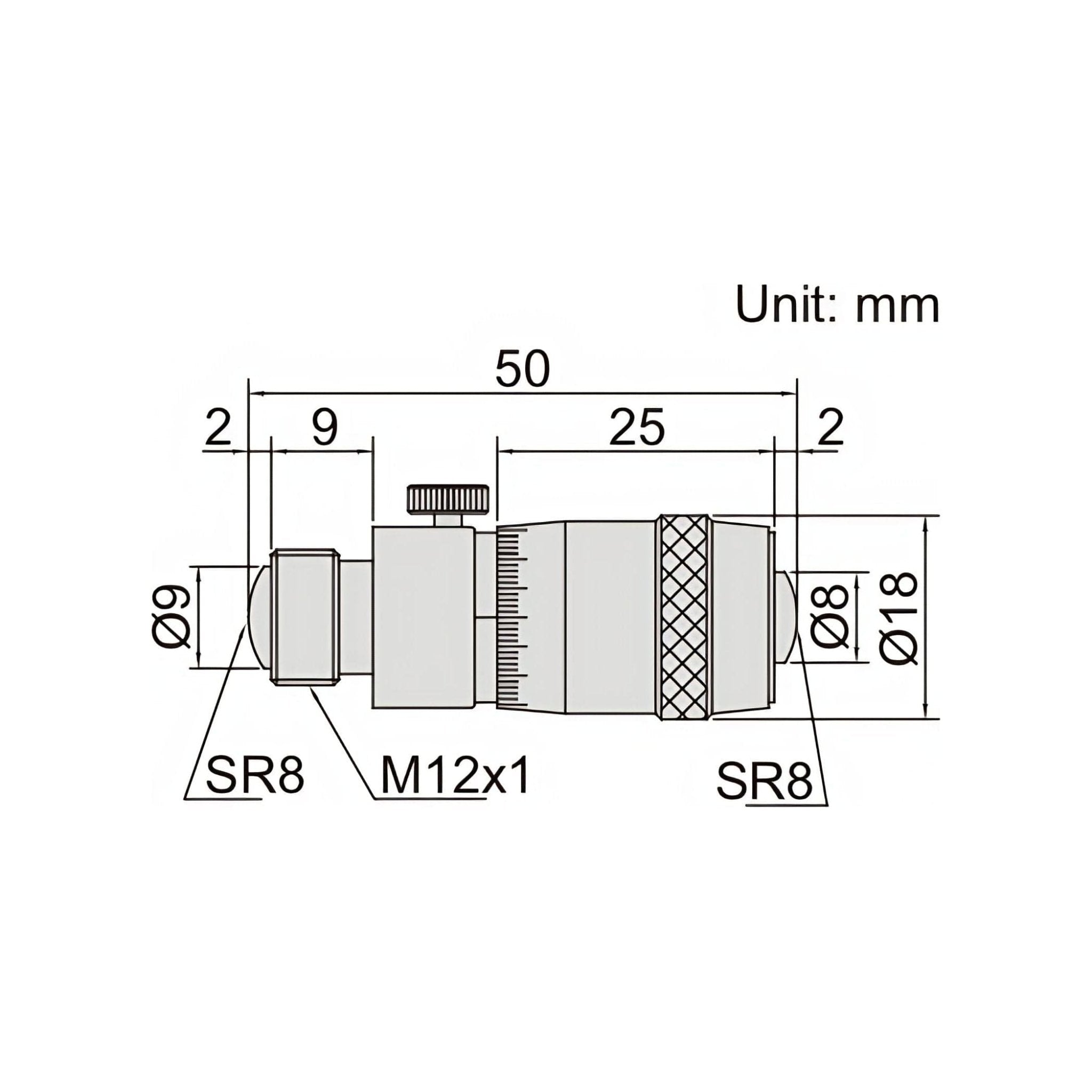 Insize Tubular Inside Micrometer 50-150mm Range Series 3222-150 - Twin Eagle Imports