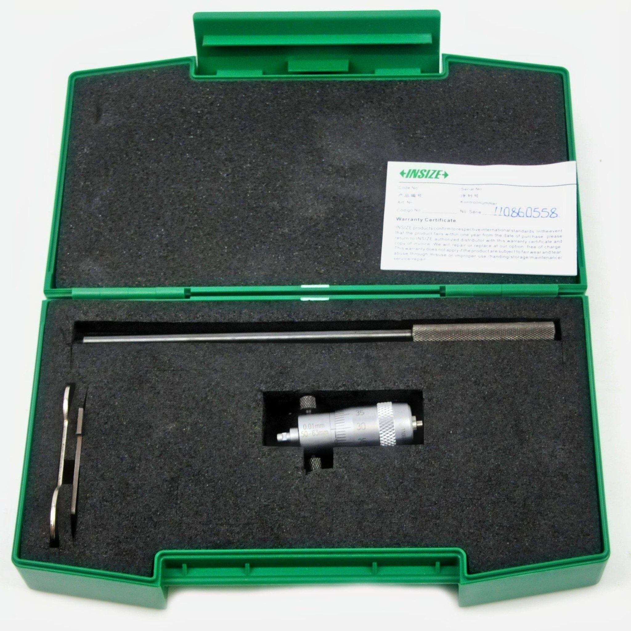 Insize Tubular Inside Micrometer 50-63mm Range Series 3221-63 - Twin Eagle Imports