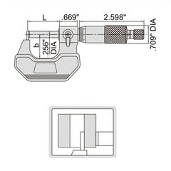 Insize Type A Cylindrical Anvil Micrometer 1-2" Range Series 3261-2 - Twin Eagle Imports