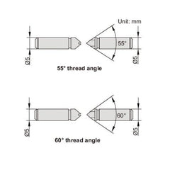 Insize Unified/Metric 60° Measuring Tip 1-1.75mm Range Series 7381-T13 - Twin Eagle Imports
