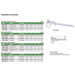 Insize Vernier Caliper 0-300mm/0-12" Range Series 1205-300S - Twin Eagle Imports