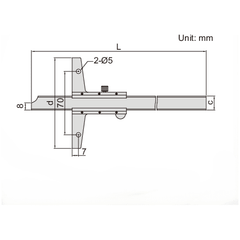 Insize Vernier Depth Gauge 0-600mm Range Series 1247-6001 - Twin Eagle Imports