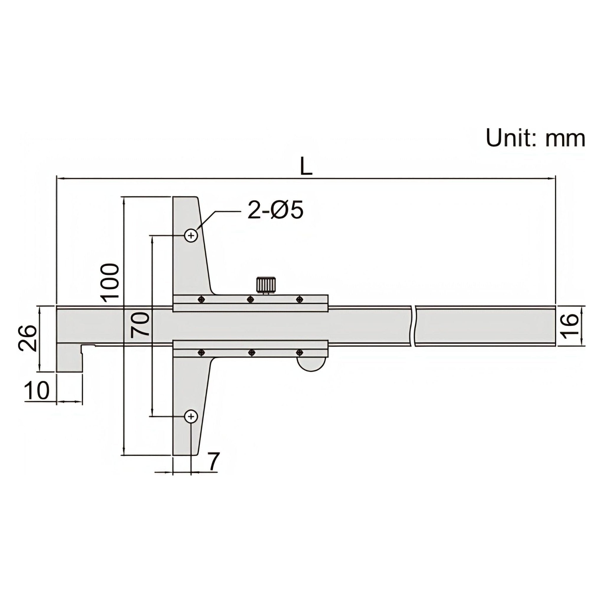 Insize Vernier Hook Depth Gauge 0-150mm Range Series 1248-150 - Twin Eagle Imports