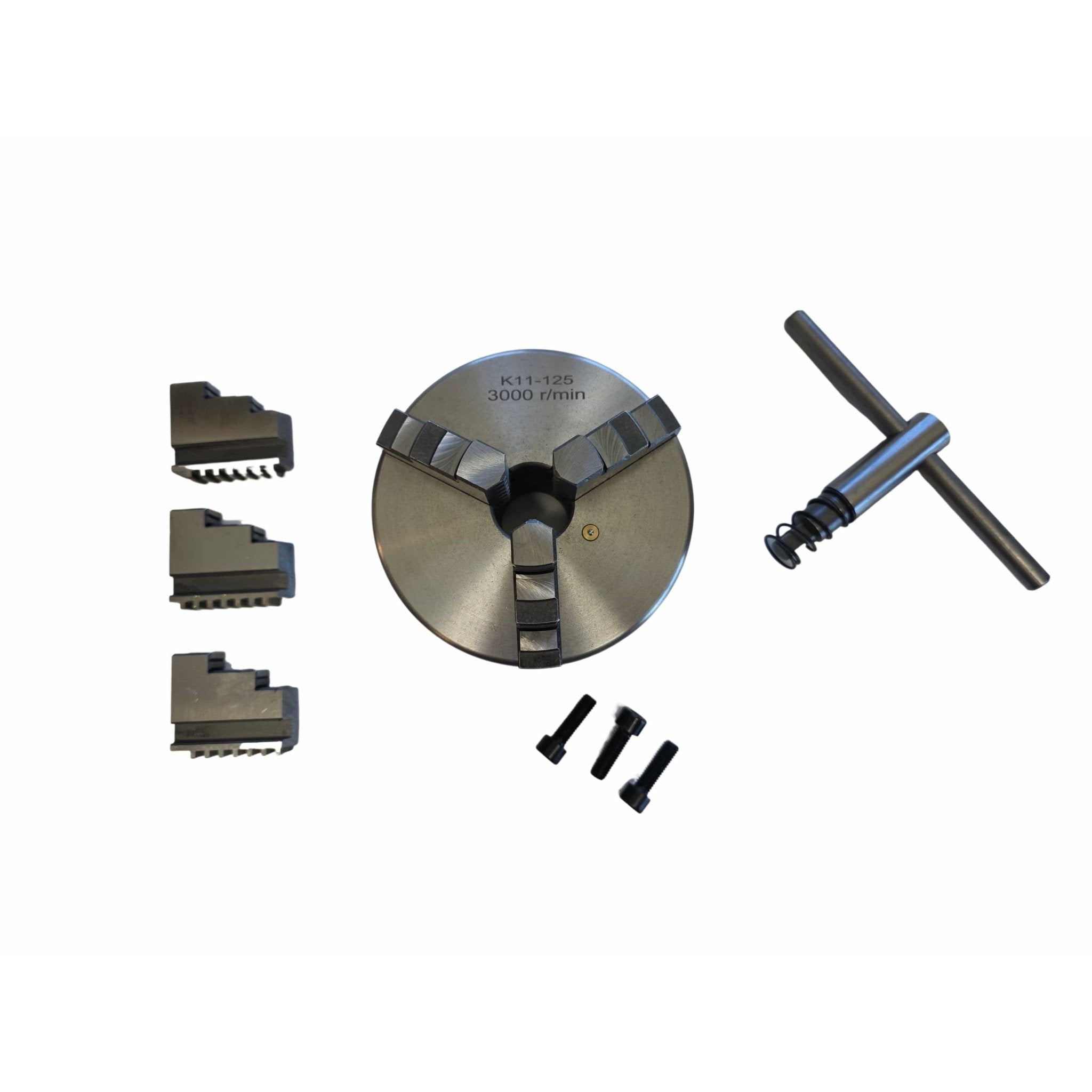 K11-125 3-Jaw 125mm Self-Centering Manual Lathe Chuck - Twin Eagle Imports