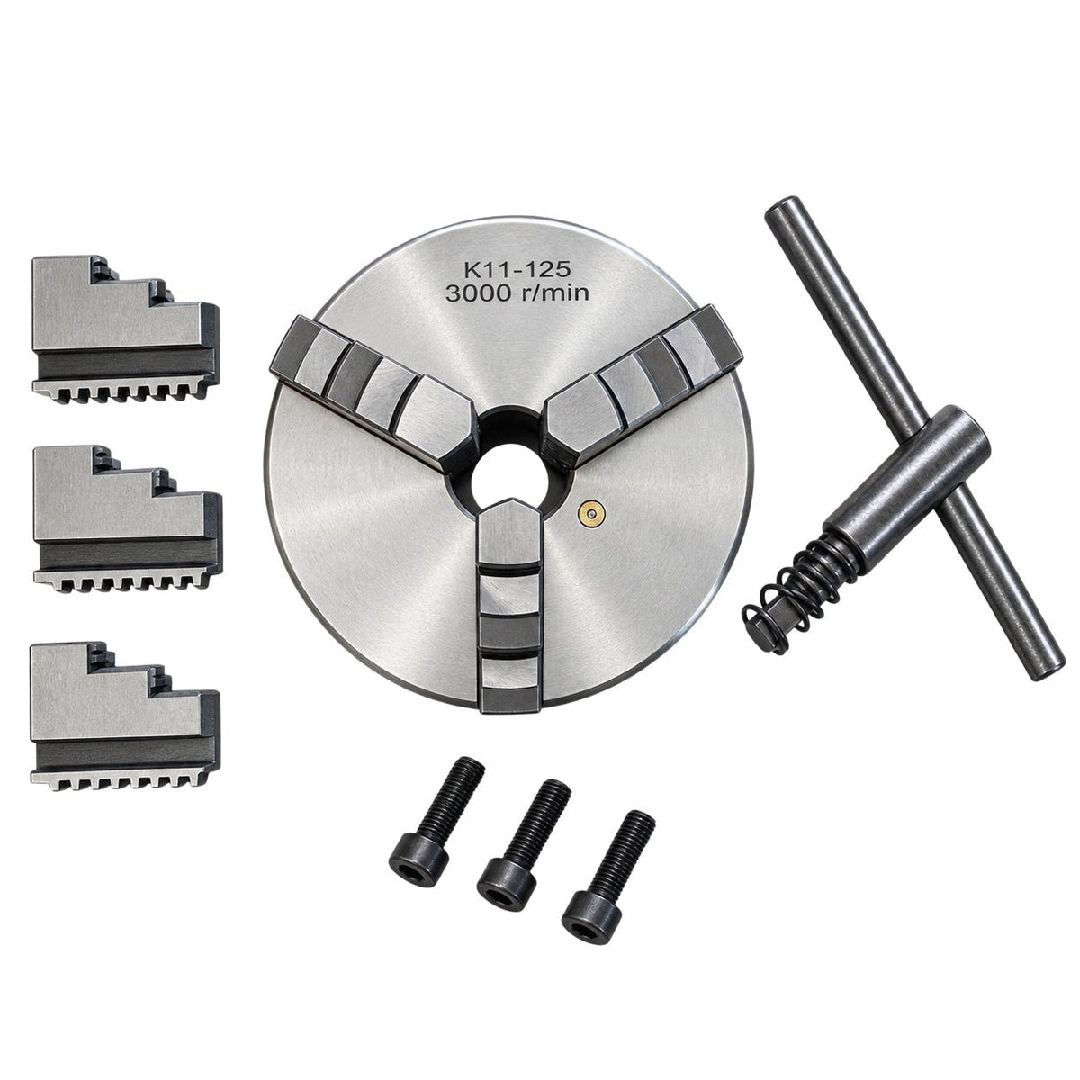 K11-125 3-Jaw 125mm Self-Centering Manual Lathe Chuck - Twin Eagle Imports