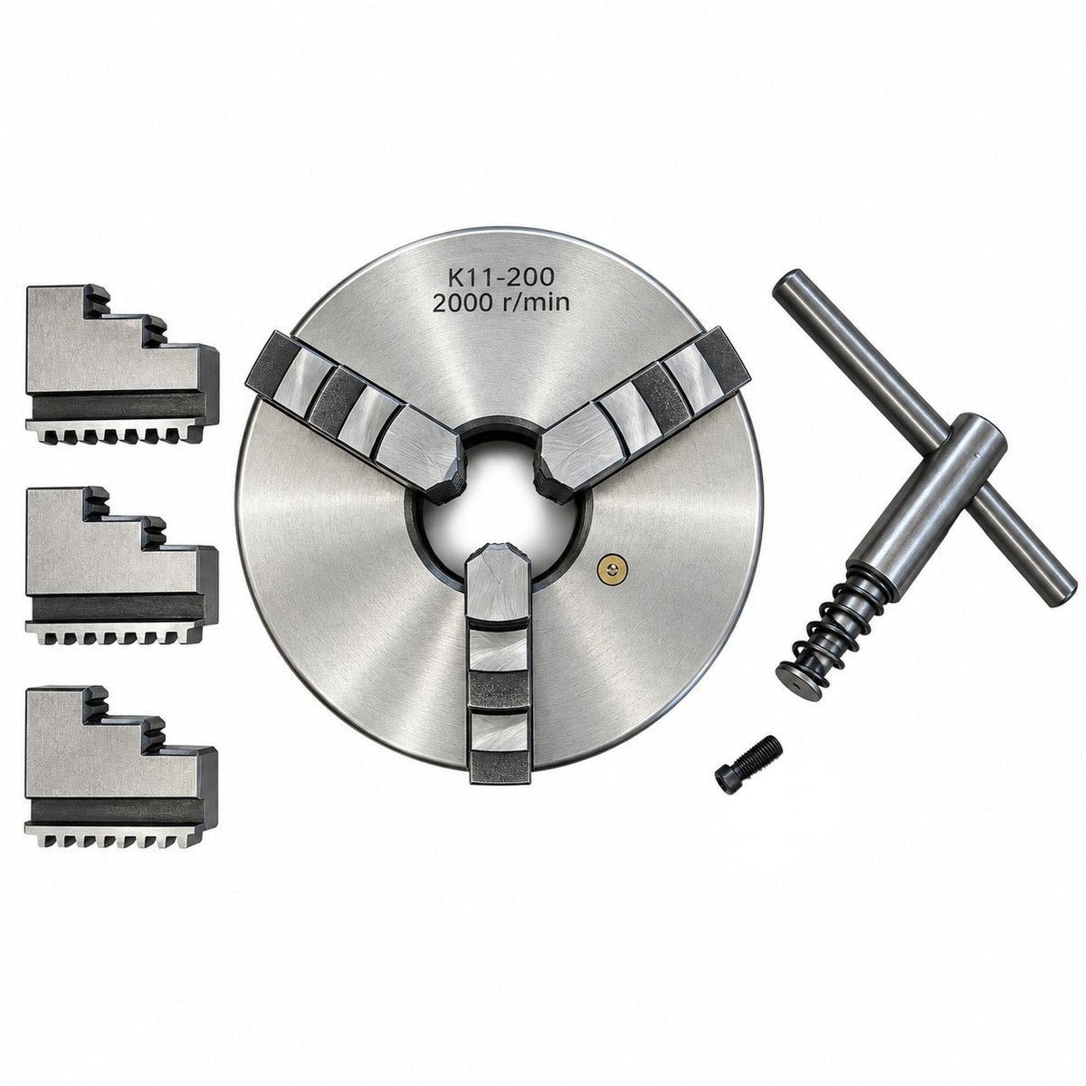 K11-200 3-Jaw 200mm Self-Centering Manual Lathe Chuck - Twin Eagle Imports