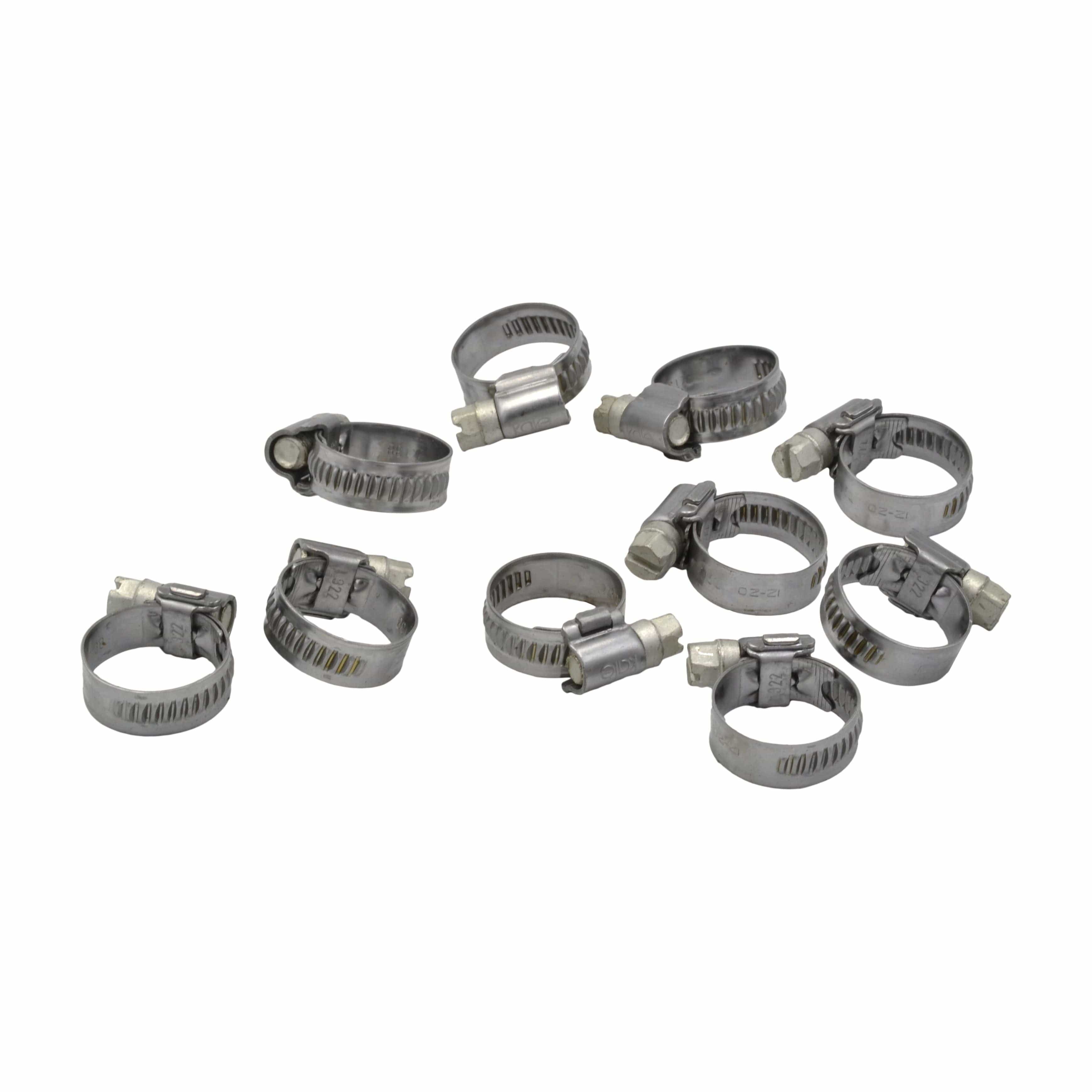 Kale Grab Kits 10 Piece Kale 304 Stainless Steel 12-20mm Worm Drive Hose Clamp