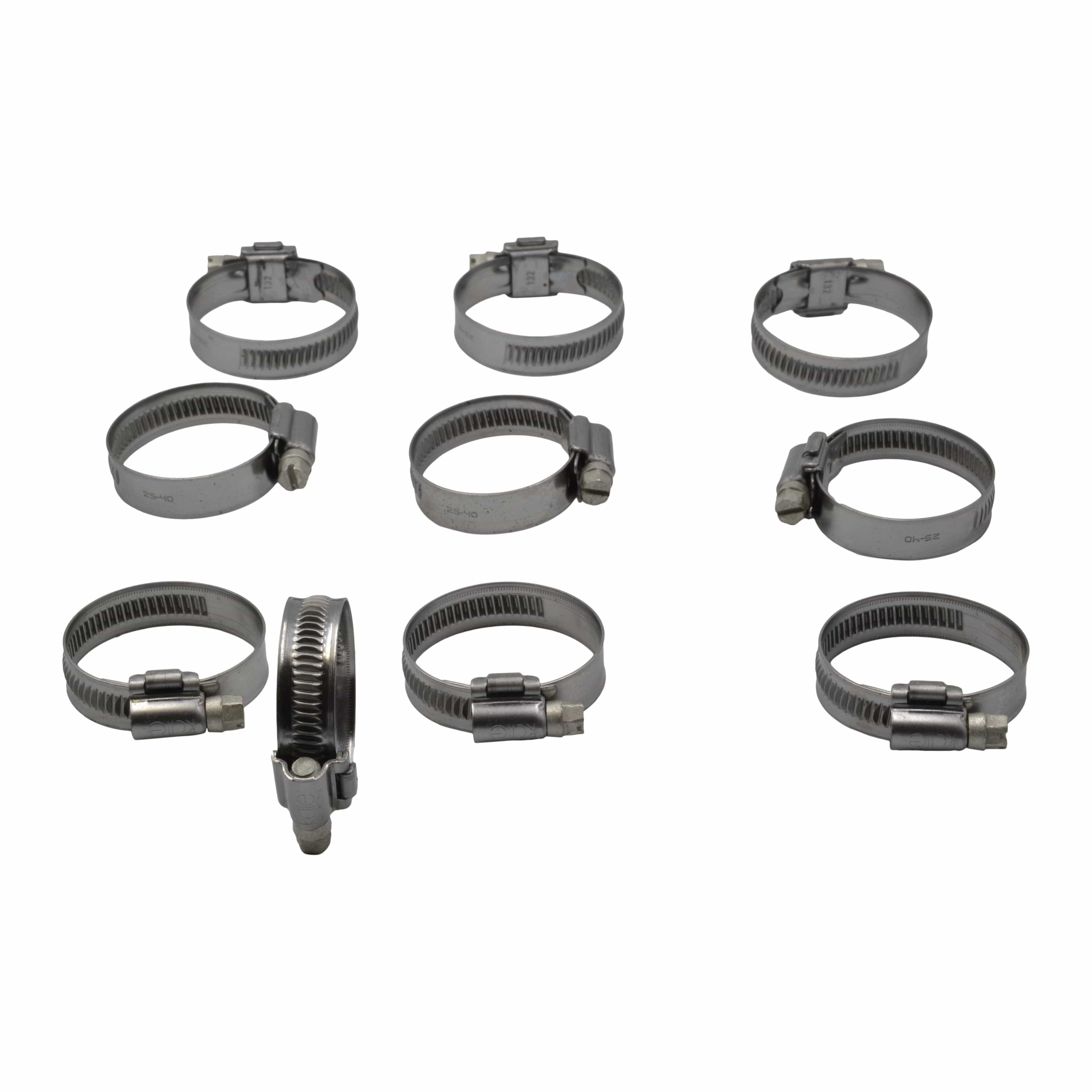 Kale Grab Kits 10 Piece Kale 304 Stainless Steel 25-40mm Worm Drive Hose Clamp