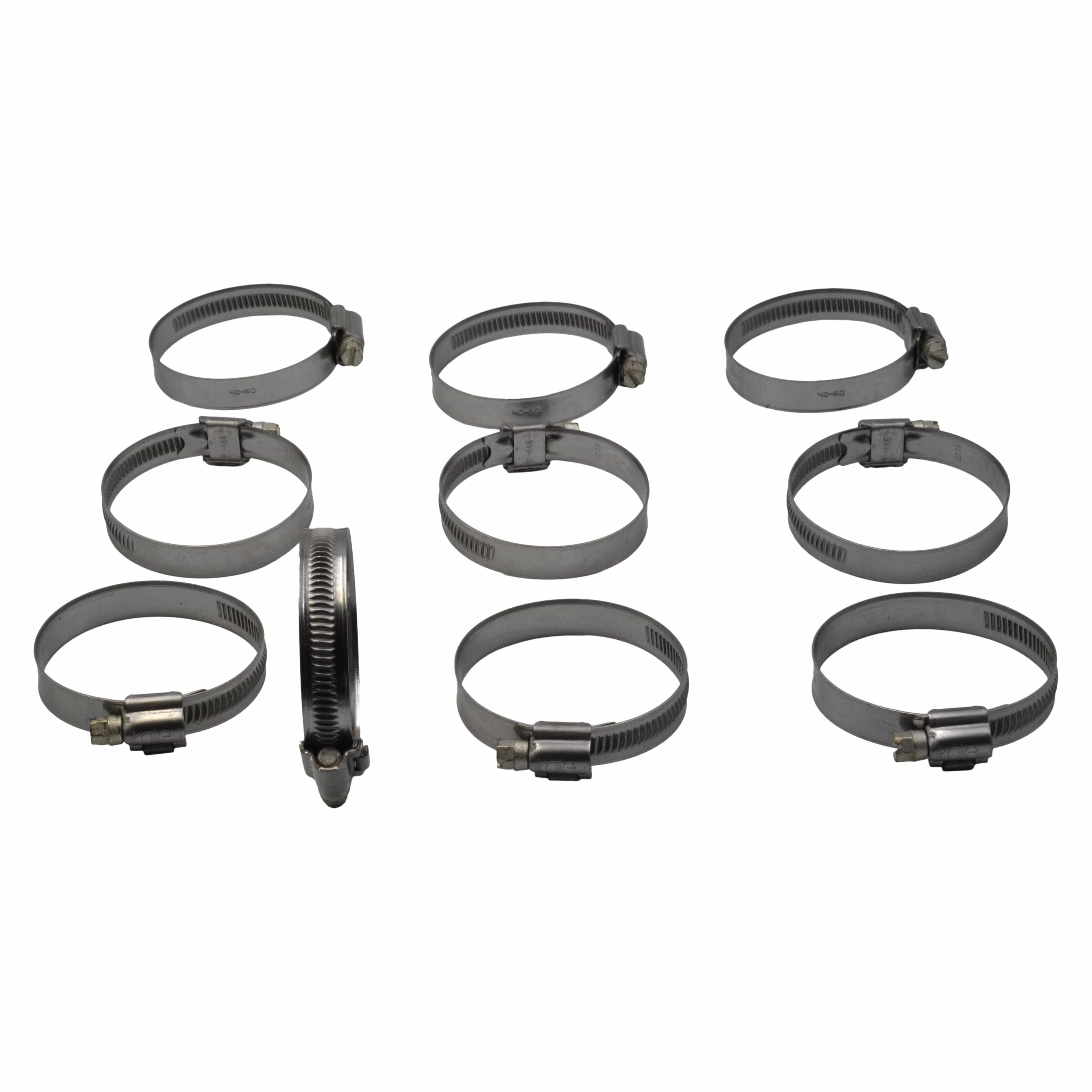 Kale Grab Kits 10 Piece Kale 304 Stainless Steel 40-60mm Worm Drive Hose Clamp