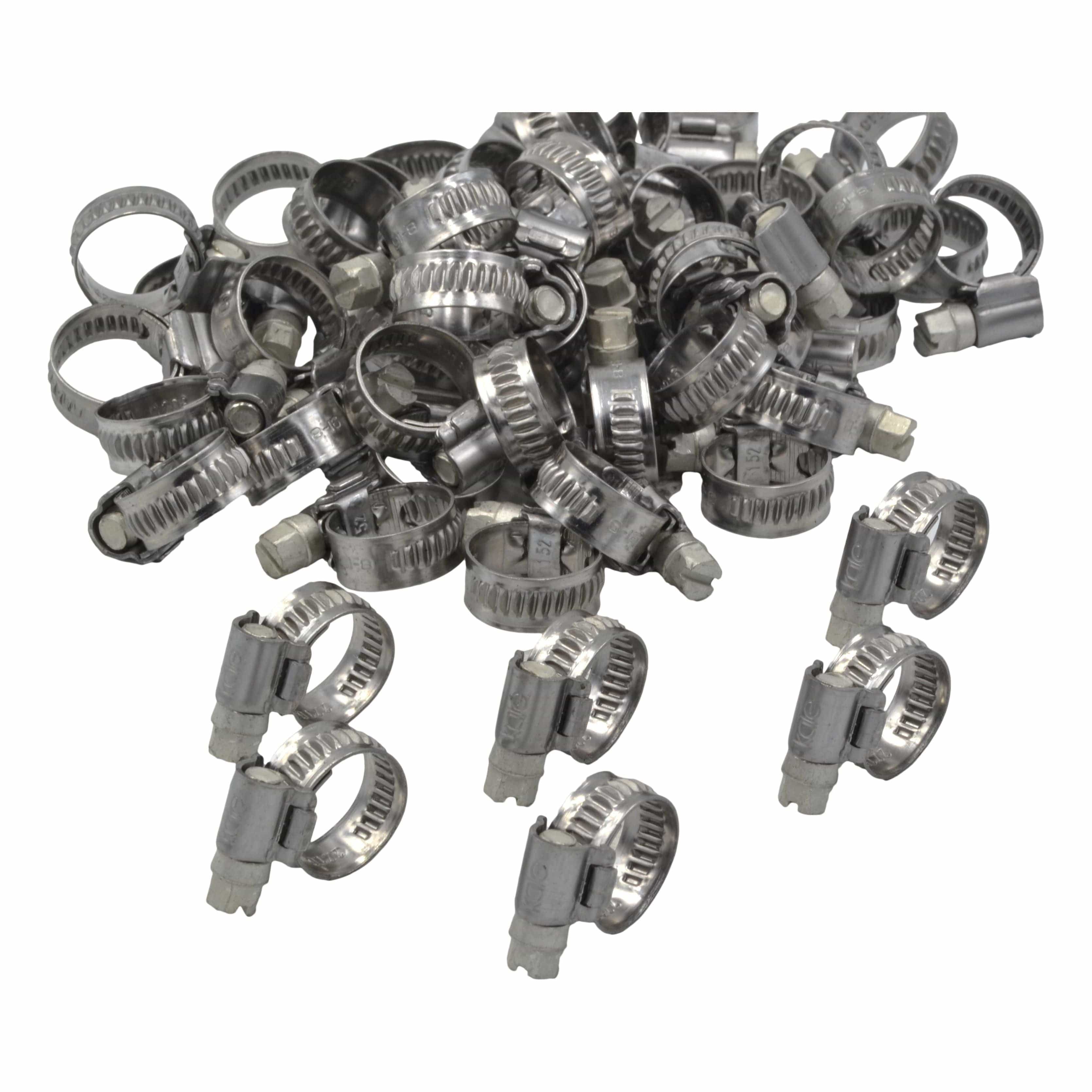 Kale Grab Kits 50 Piece Kale 304 Stainless Steel 8-16mm WD9 Worm Drive Hose Clamp