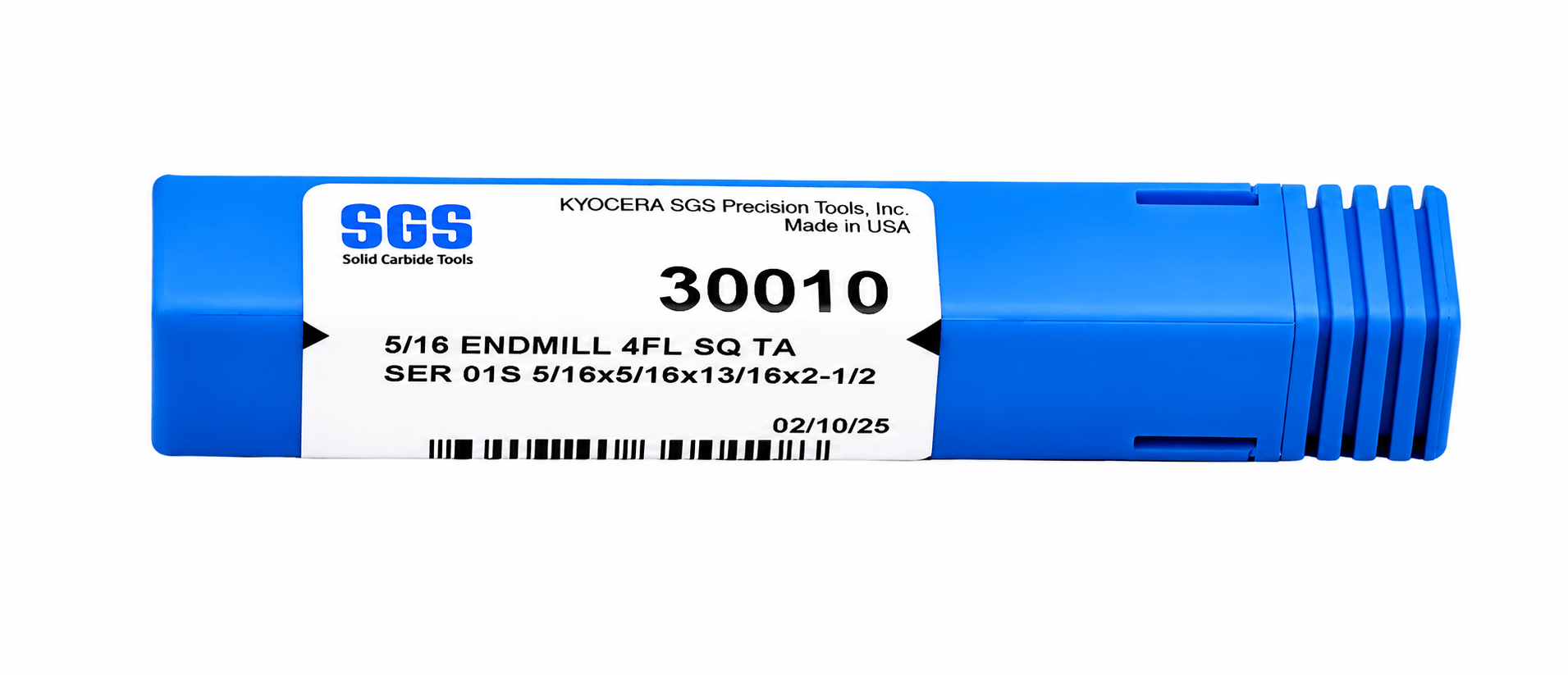 KYOCERA ASIA PACIFIC PTE LTD CARBIDE ENDMILL Kyocera SGS 30010 5/16" 4 Flute Ti-NAMITE-A AlTiN Coated Carbide Square End Mill