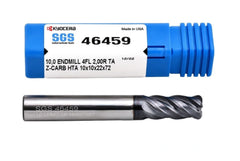 KYOCERA ASIA PACIFIC PTE LTD CARBIDE ENDMILL Kyocera SGS 46459 10mm 4 Flute Ti-NAMITE-A AlTiN Corner Radius End Mill