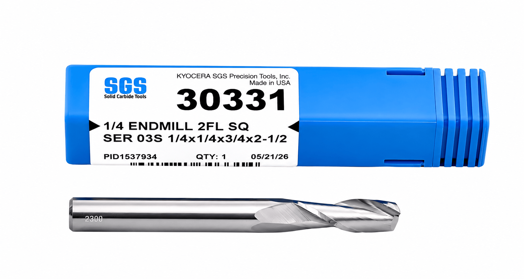 KYOCERA ASIA PACIFIC PTE LTD CARBIDE ENDMILL Kyocera SGS KSP30331 1/2 Inch 3 Flute TiCN Coated Carbide Square End Mill