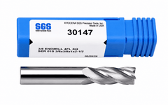 KYOCERA ASIA PACIFIC PTE LTD ENDMILL Kyocera SGS - 3/8" 4 Flute Uncoated Carbide End Mill Short Series
