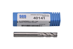 KYOCERA ASIA PACIFIC PTE LTD ENDMILL Kyocera SGS - 6.0mm 4 Flute Uncoated Carbide End Mill Short Series