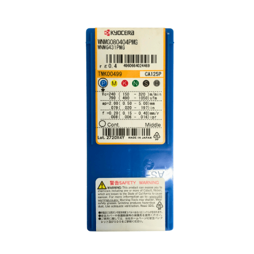 KYOCERA ASIA PACIFIC PTE LTD INSERT 10pc Kyocera WNMG080404PMG CA125P – Turning Insert (Medium-Roughing, PMG Chipbreaker)