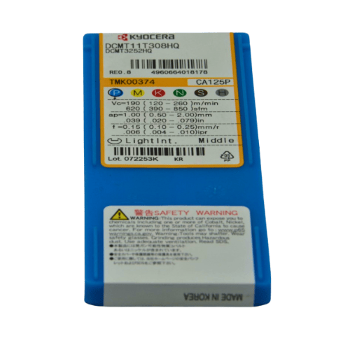 KYOCERA ASIA PACIFIC PTE LTD INSERTS 10pc Kyocera DCMT11T308HQ CA125P – Turning Insert (Finishing to Medium, HQ Chipbreaker)