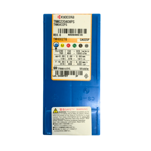 KYOCERA ASIA PACIFIC PTE LTD INSERTS 10pc Kyocera TNMG220408PS CA025P – Turning Insert (Medium to Roughing, PS Chipbreaker)