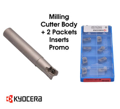 Kyocera INSERTS Kyocera MFH Mini Series - MFH16-S16-03-2TX Indexable Endmill - with 20x pcs LOGU030310ER-GM PR1825 Inserts