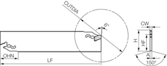 Kyocera KPKB26-2 2.00 mm 110mm OAL Neutral Parting Toolholder 26 mm Shank - Twin Eagle Imports