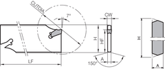 Kyocera KTKB32-3S 3.00 mm 150mm OAL Neutral Parting Toolholder - Twin Eagle Imports