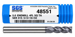 Kyocera SGS 48551 5mm 4 Flute Ti-NAMITE-A AlTiN Coated Carbide Square End Mill - Twin Eagle Imports
