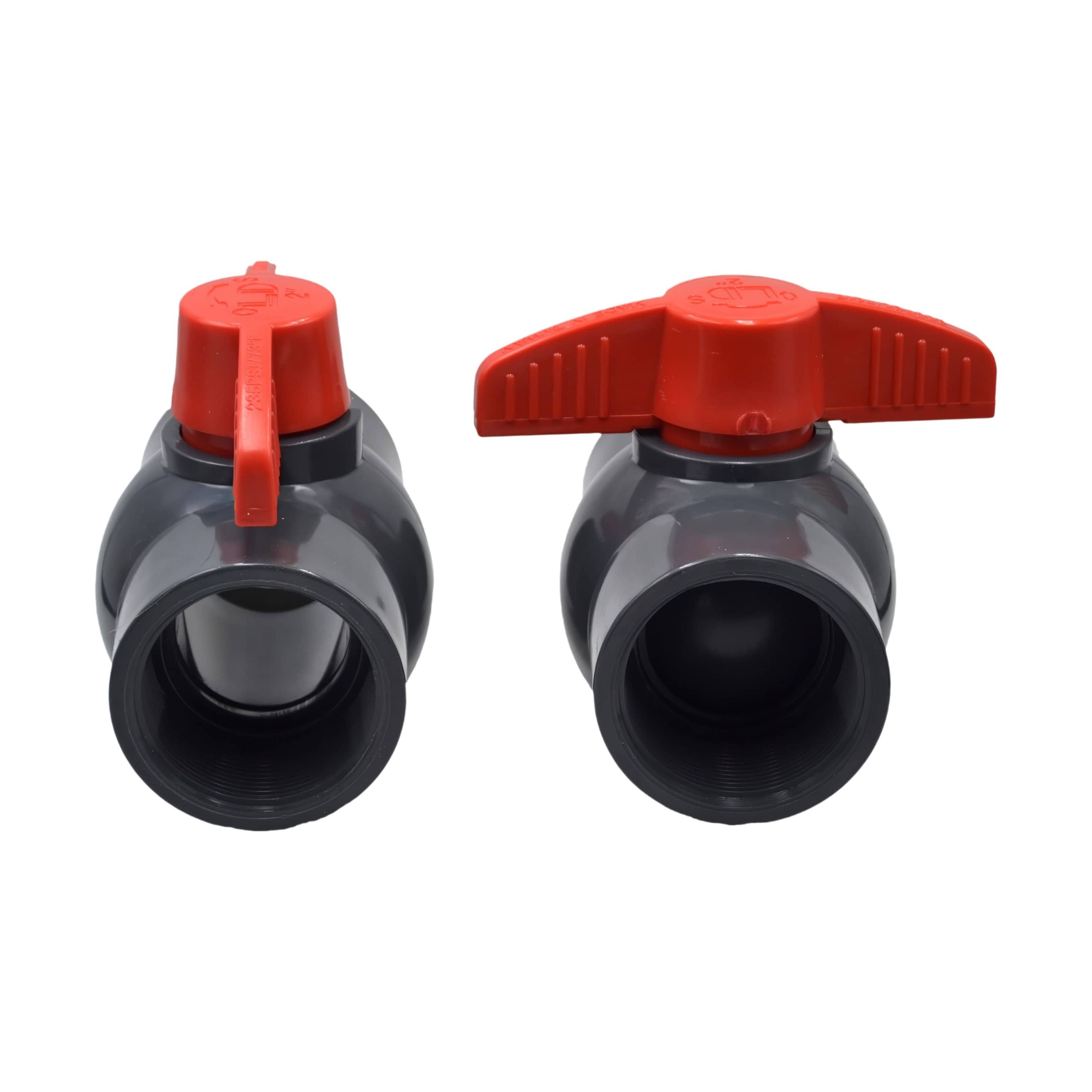 LD Valve Ball Valve 2pcs PVC Pipe Female/Female 2" BSP Thread Ball Valve