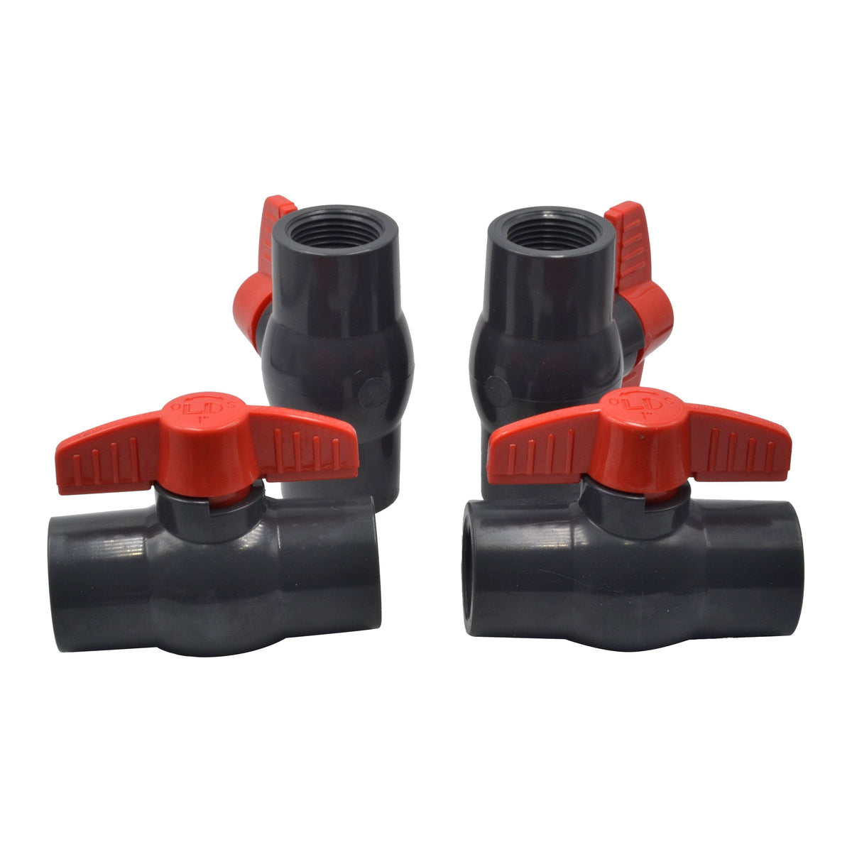 LD Valve Ball Valve 4pcs PVC Pipe Female/Female 1" BSP Thread Ball Valve
